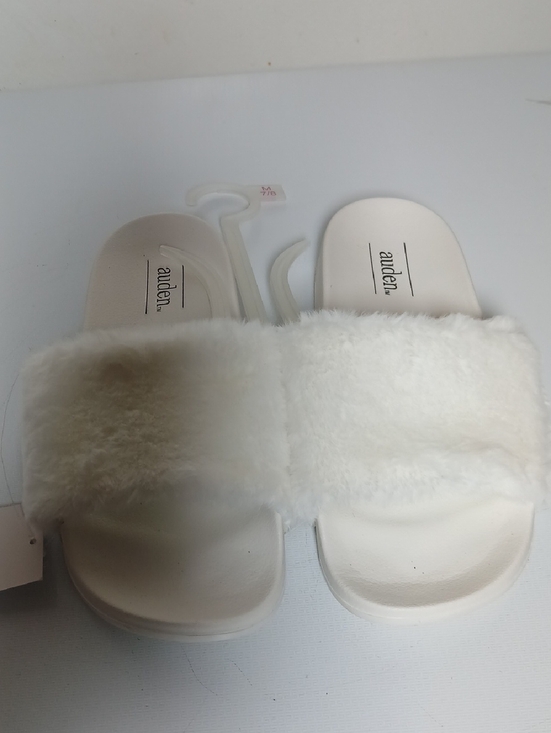 Auden Shoes - Auden Cream Faux Fur Slide Sandals